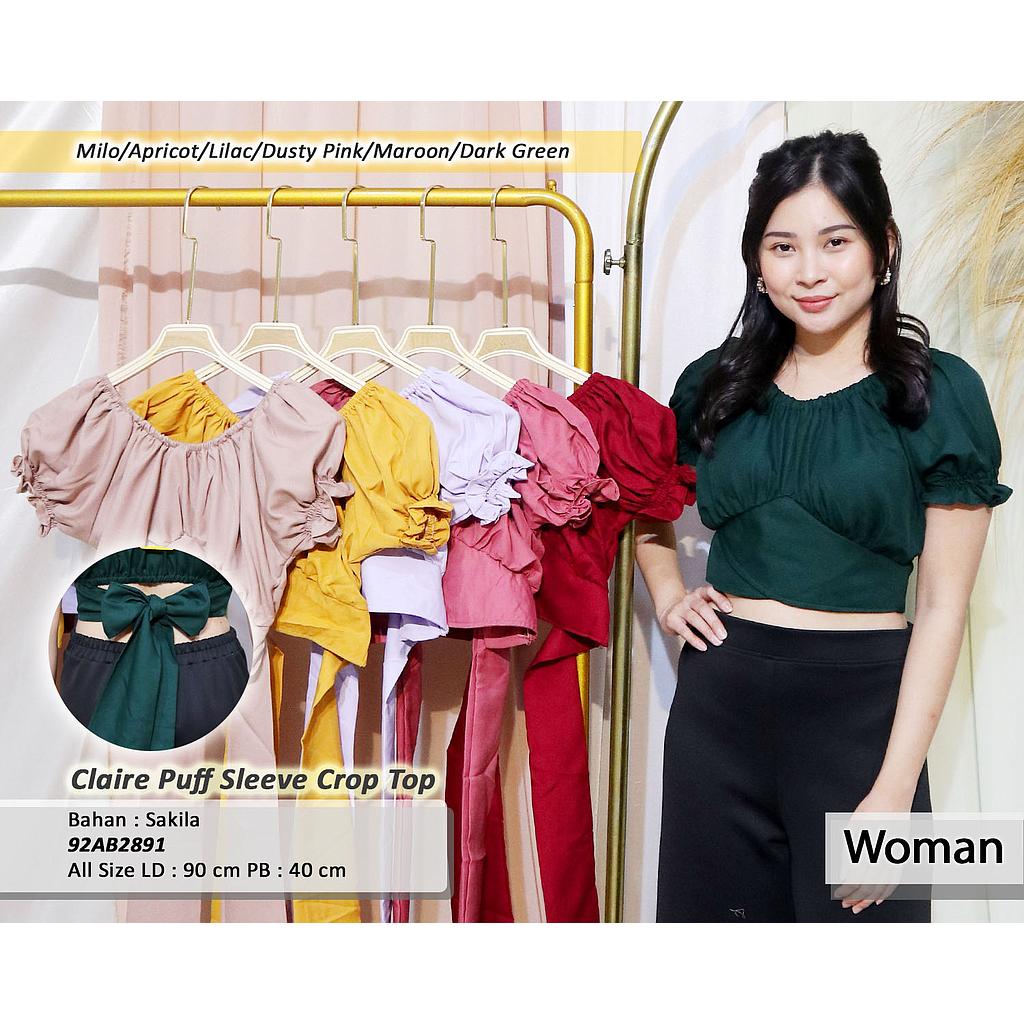 Clarie Puff Sleeve Crop Top