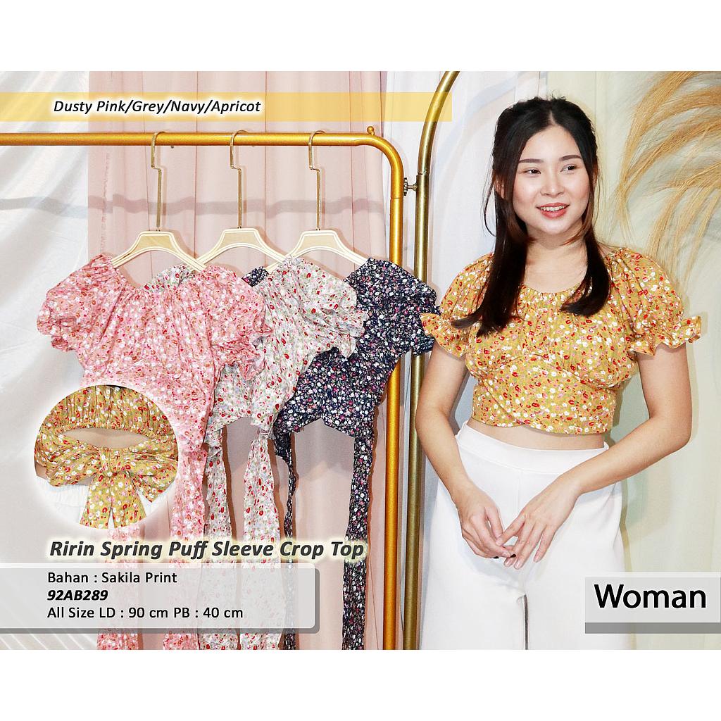 Ririn Spring puff sleeve crop top