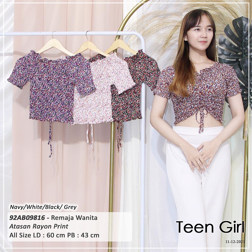 ATASAN LEHER SABRINA FULL SMOCK KARET TENGAH JAHIT TALI SERUT