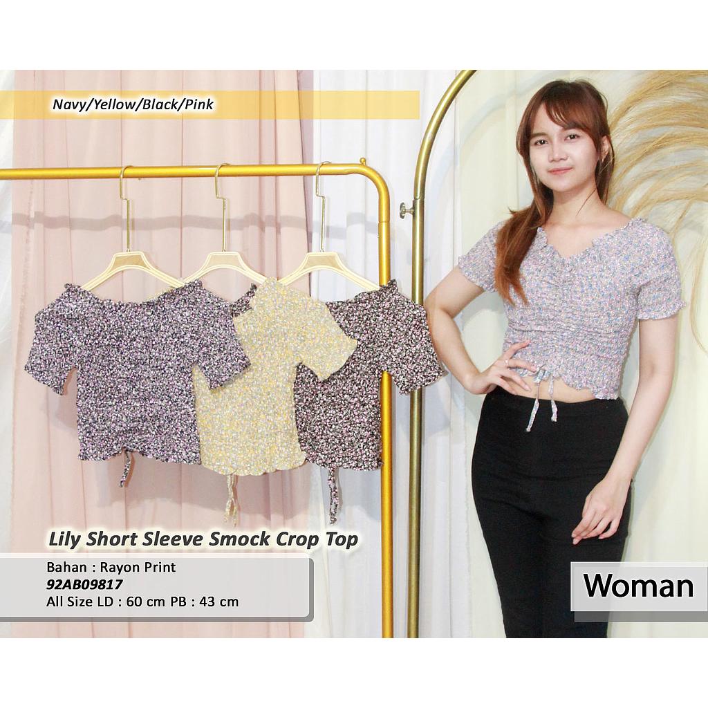 Lily short sleeve smock crop top