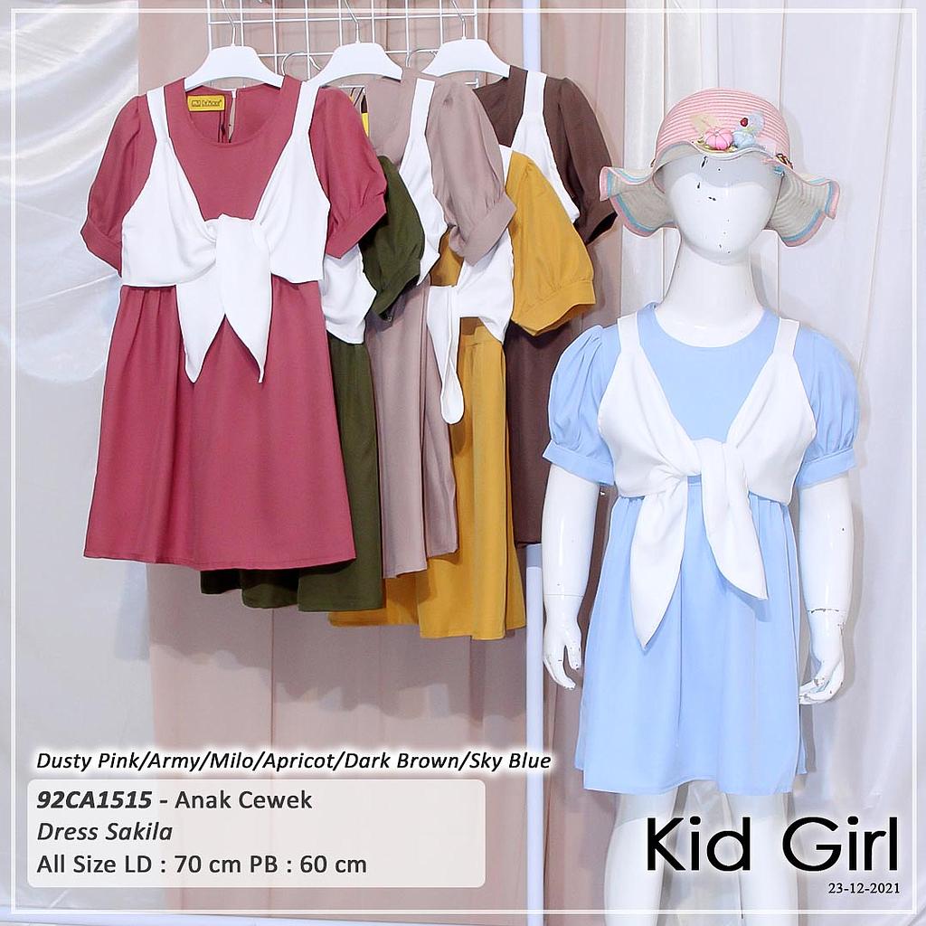 DRESS KID KOMBINASI TANGTOP IKAT DEPAN PINGGANG KERUT