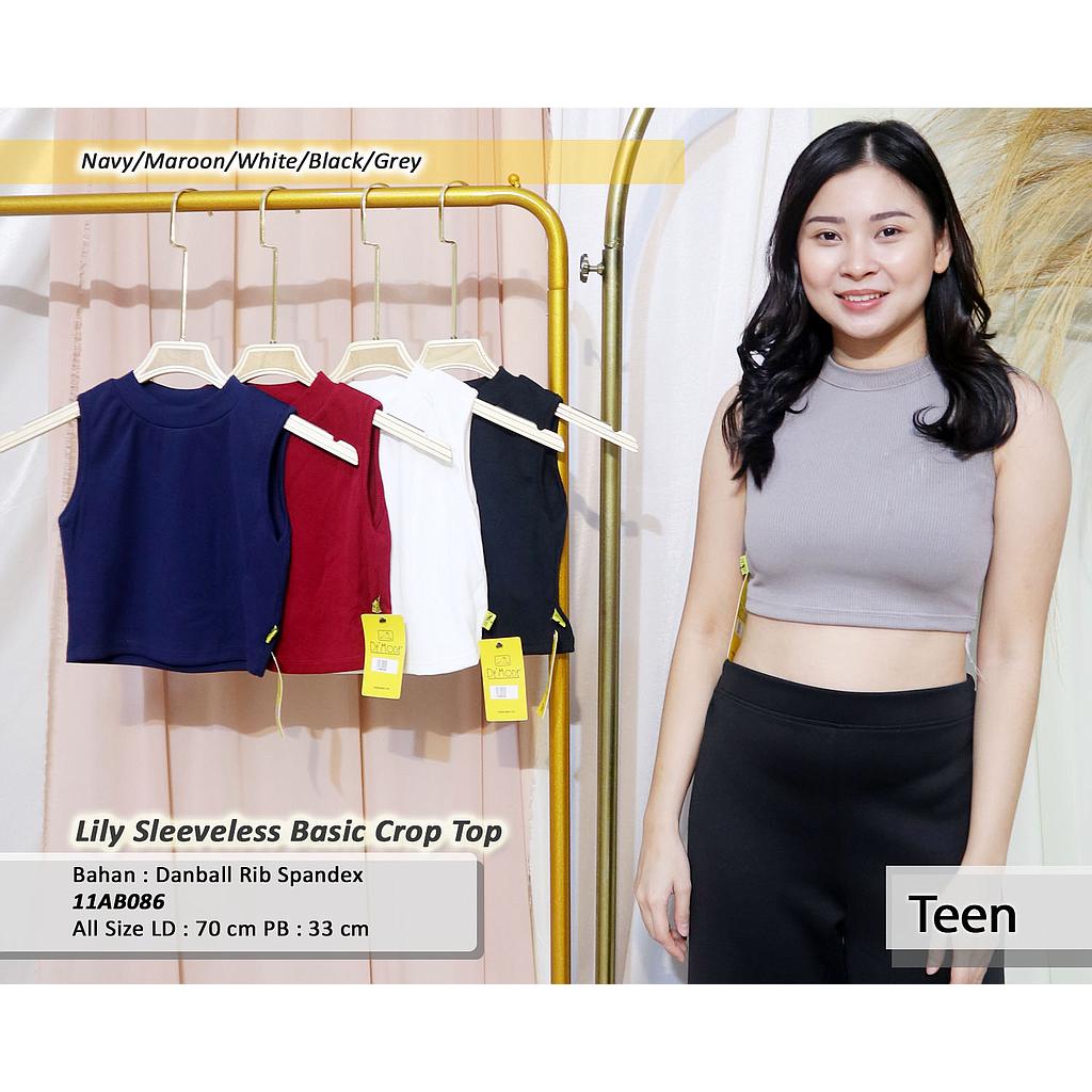 Lily sleeveless Basic Crop Top