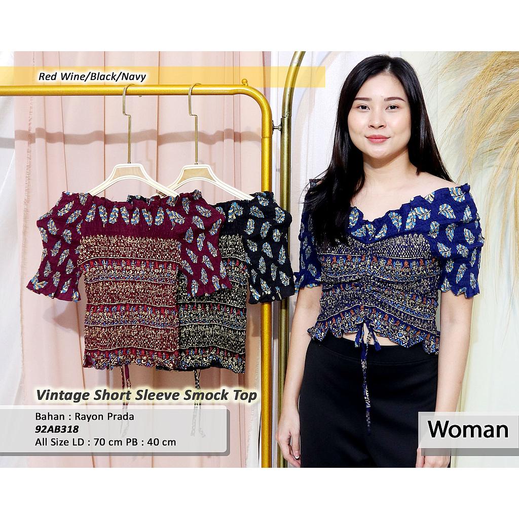 vintage short sleeve smock top