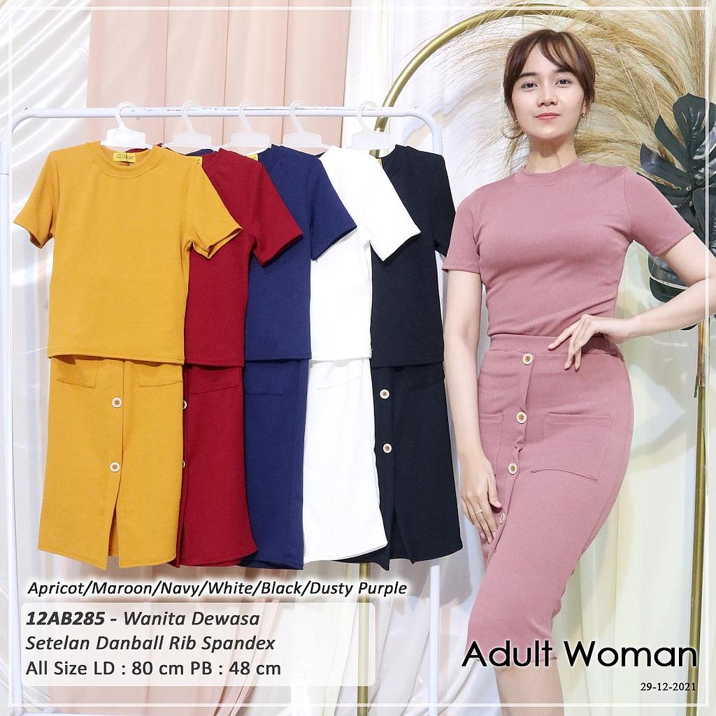 SET ATASAN OBLONG BASIC + ROK VARIASI KLEP KANCING