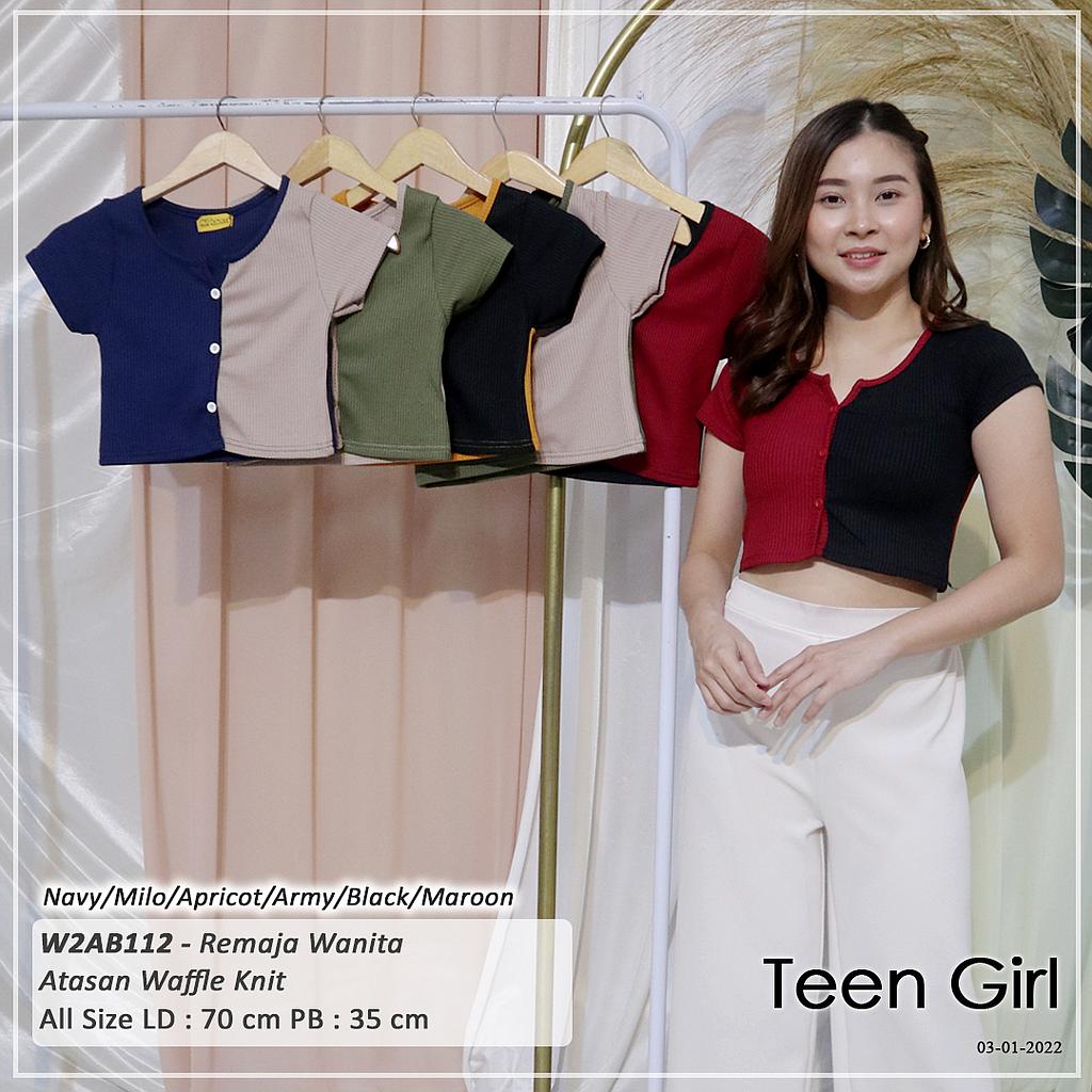 ATASAN CROP LEHER U BUKA V VARIASI KANCING