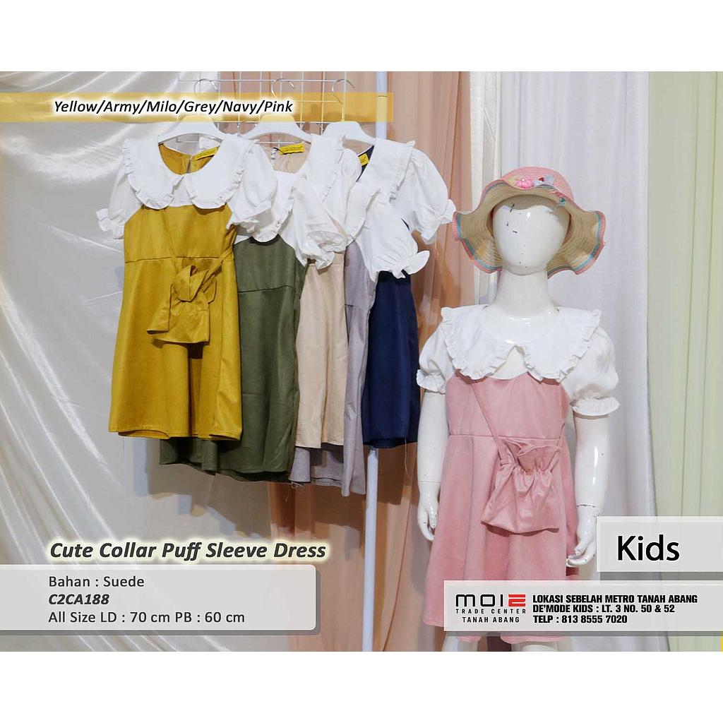 ute collar puff Sleeve dress