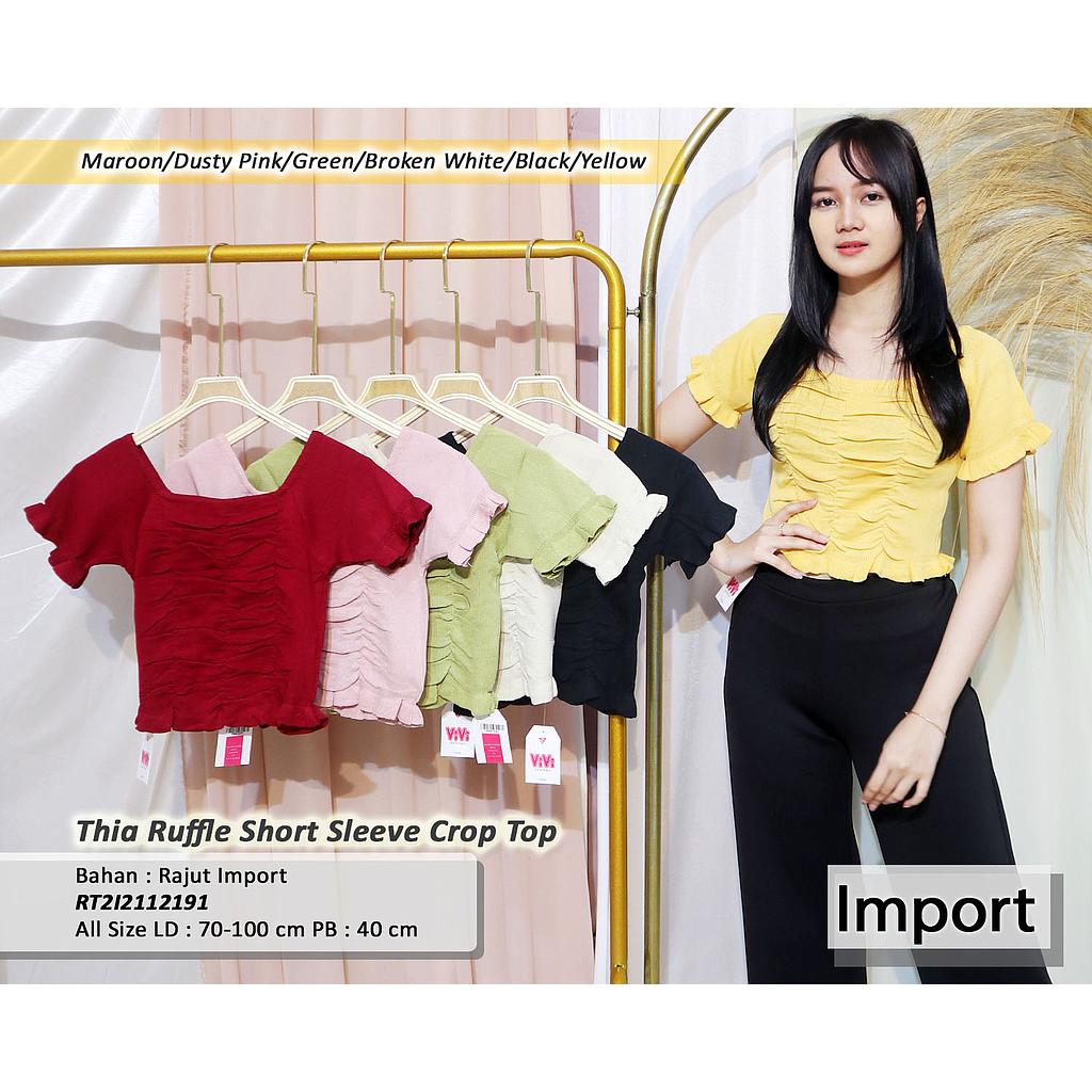 Silvia U Neck smock crop Top
