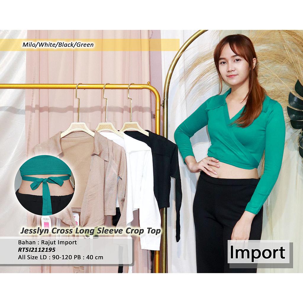 Jesslyn cross long sleeve crop top