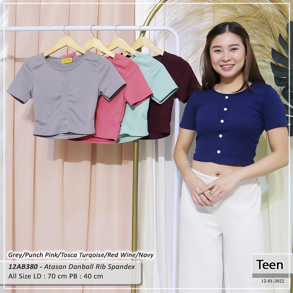 U Neck kancing crop Top