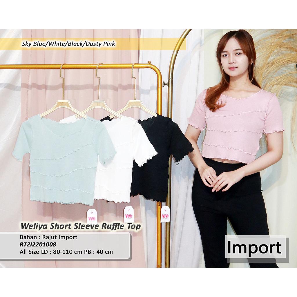 Weliya short sleeve ruffle top