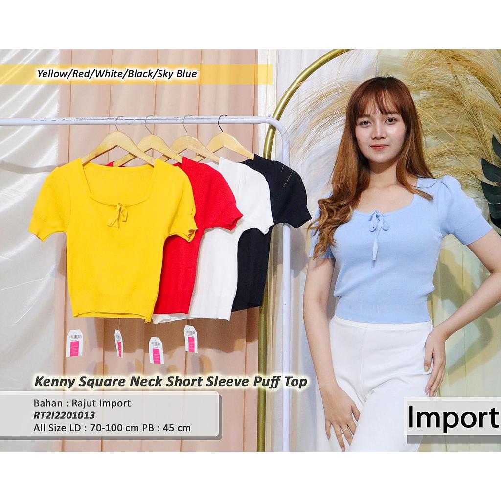 Kenny square Neck short sleeve puff Top