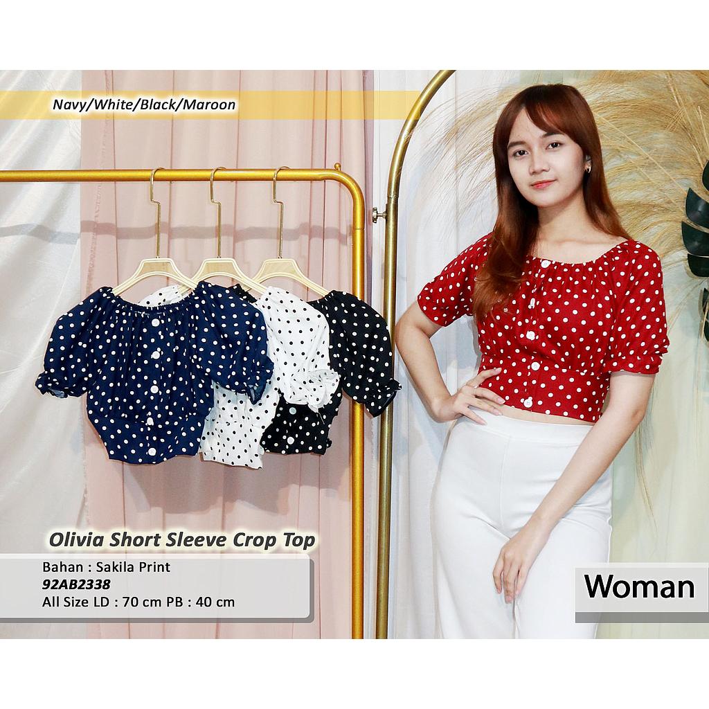 Valencia puff sleeve Polka Crop Top