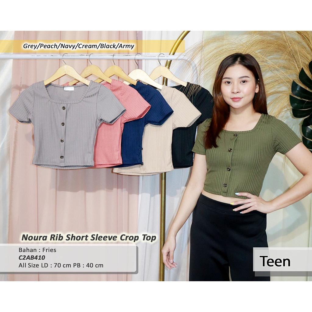 Noura rib short sleeve crop Top