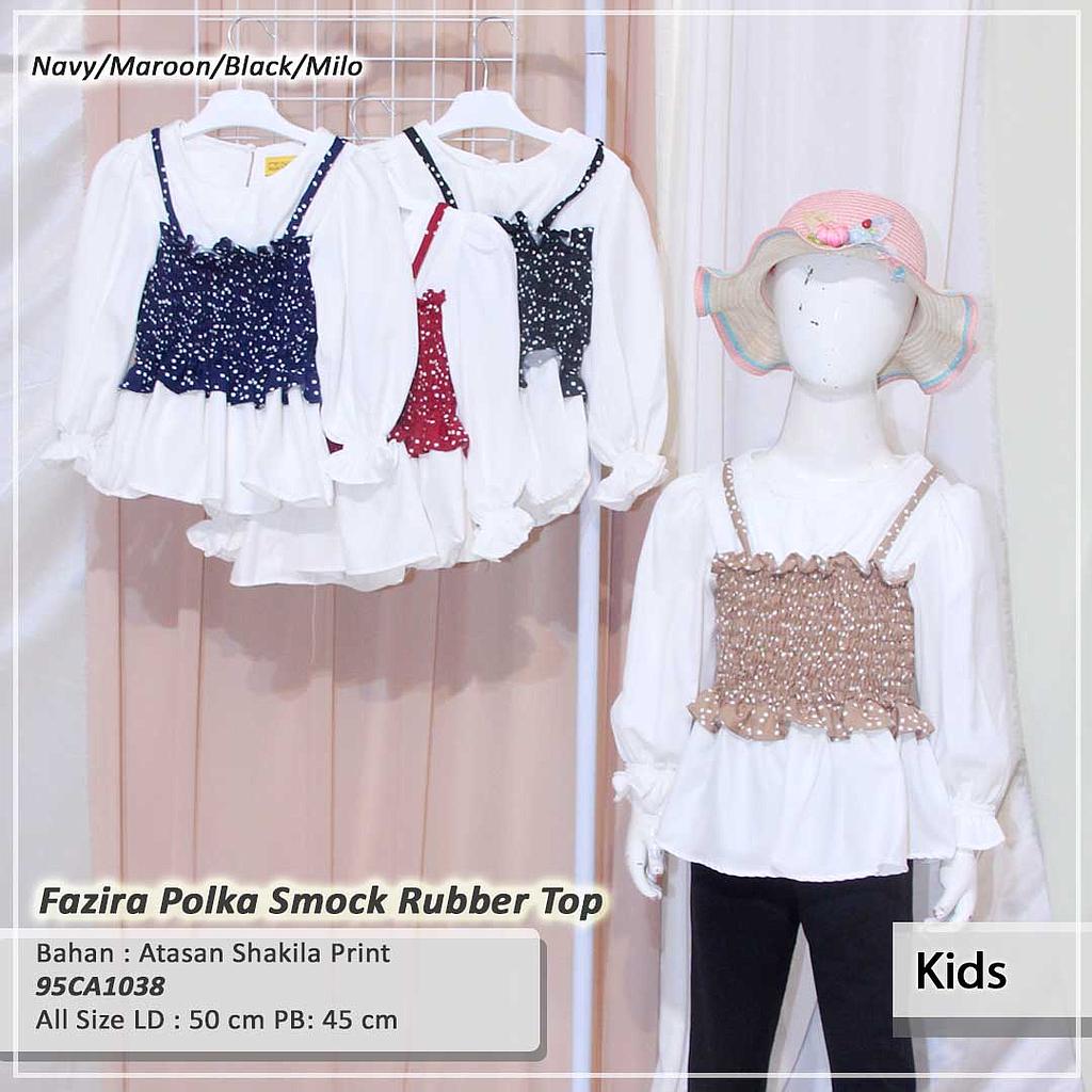 Fazira Polka smock rubber Top