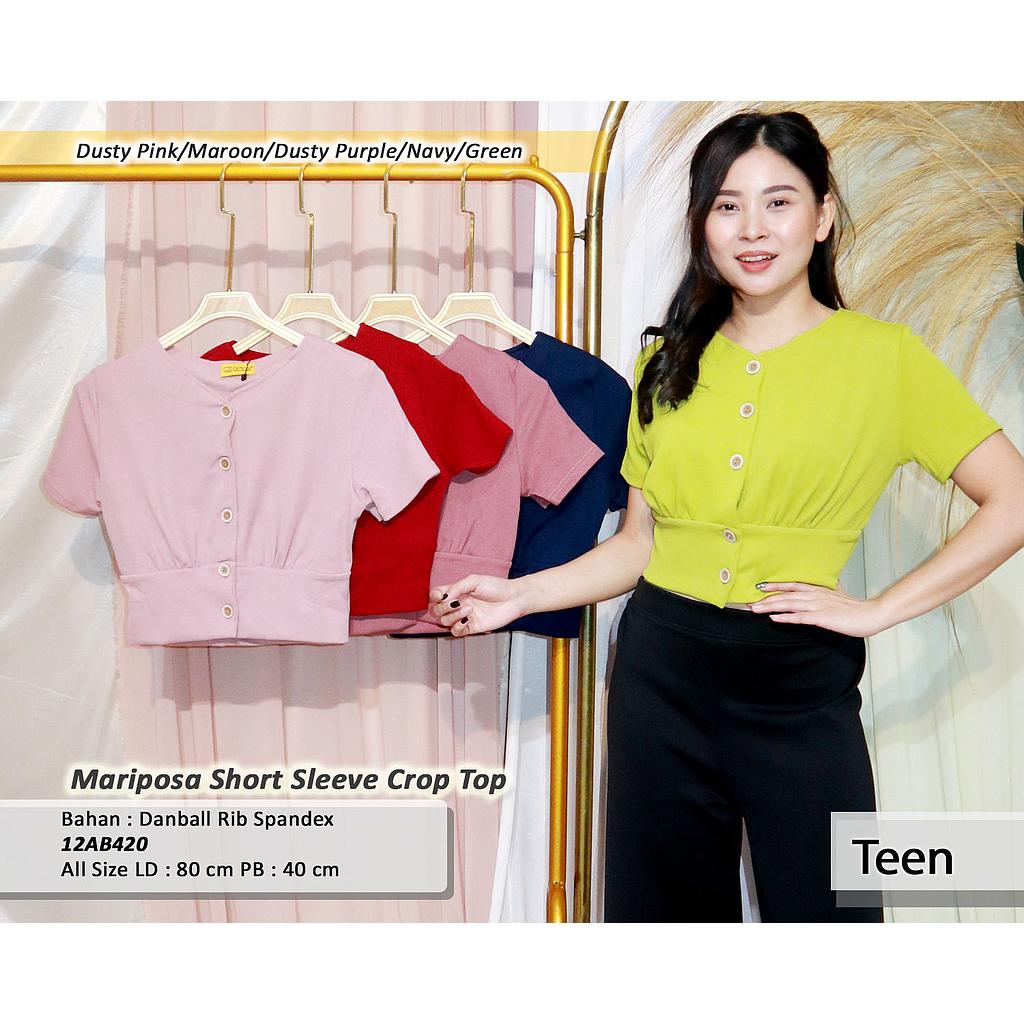 Mariposa short sleeve crop Top
