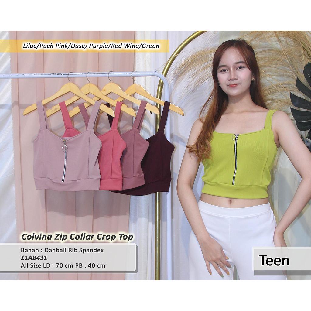 Colvina Zip Collar crop top