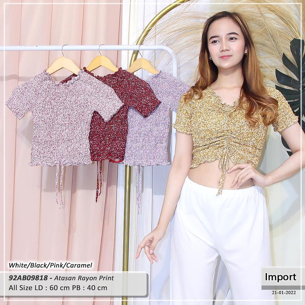 ATASAN LEHER SABRINA FULL SMOCK KARET TENGAH JAHIT TALI SERUT