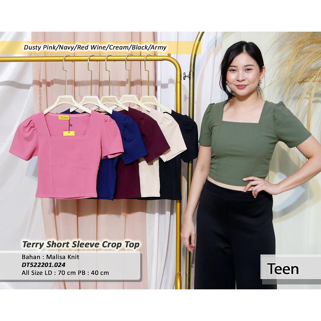 Terry short sleeve crop top(DT.024)