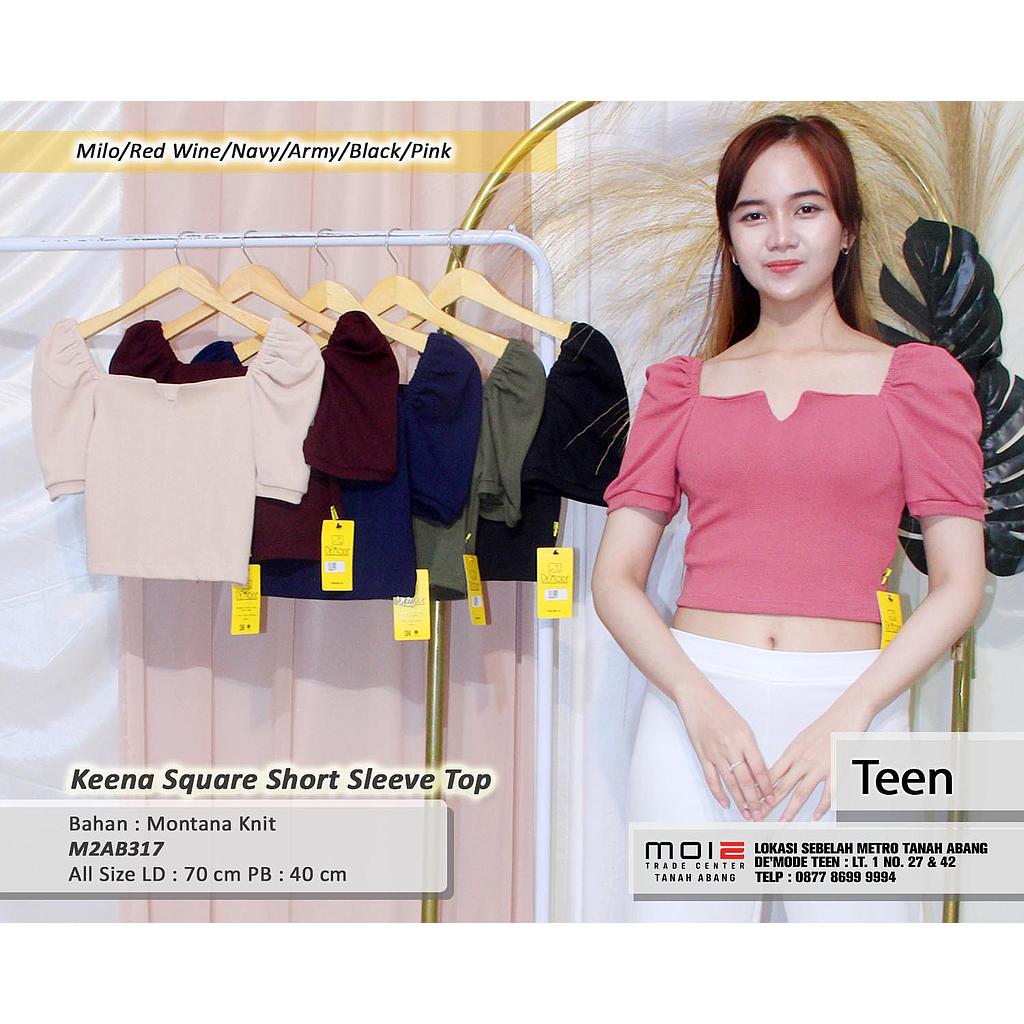 Keena square Short sleeve Crop Top