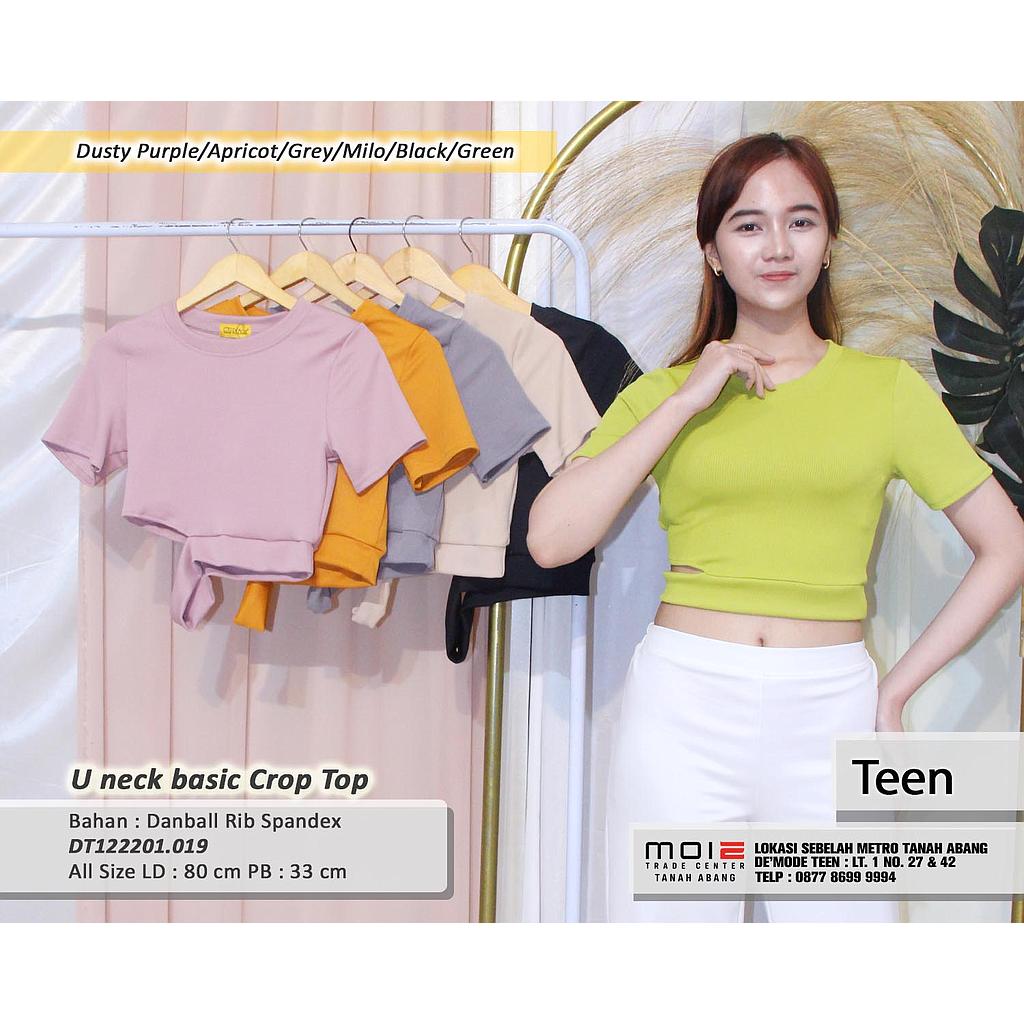 u neck basic crop top