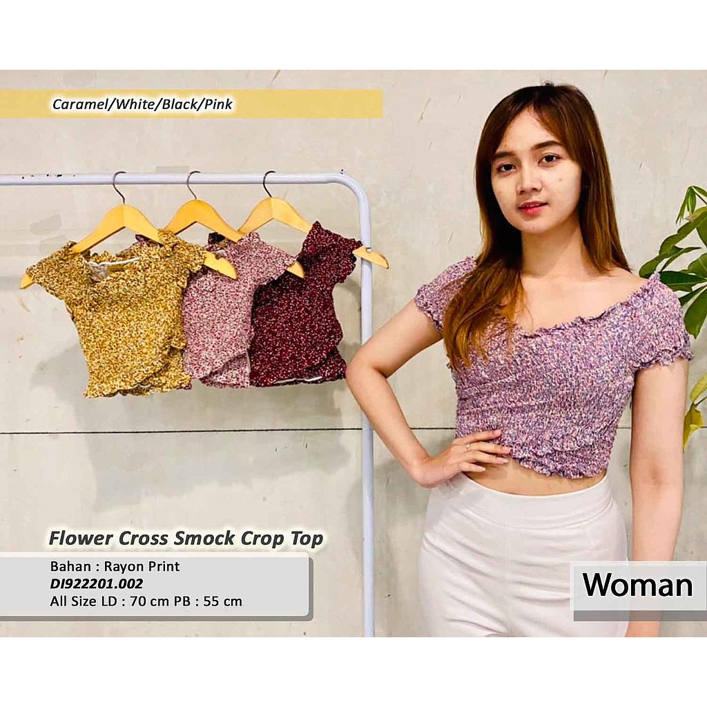 Flower cross smock crop top (DI.002)