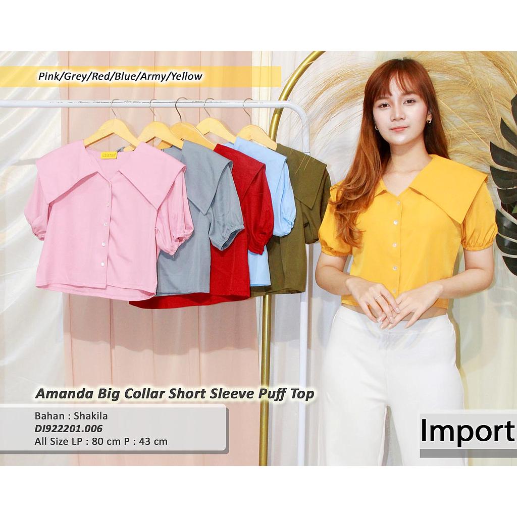 Amanda Big collar short sleeve Puff Top