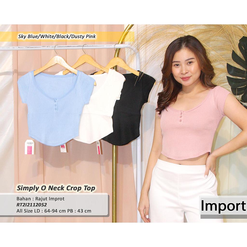 Simply O Neck crop Top