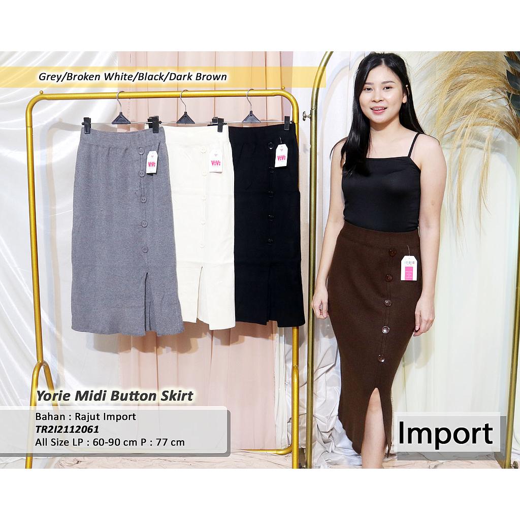 Yorie Midi Button skirt