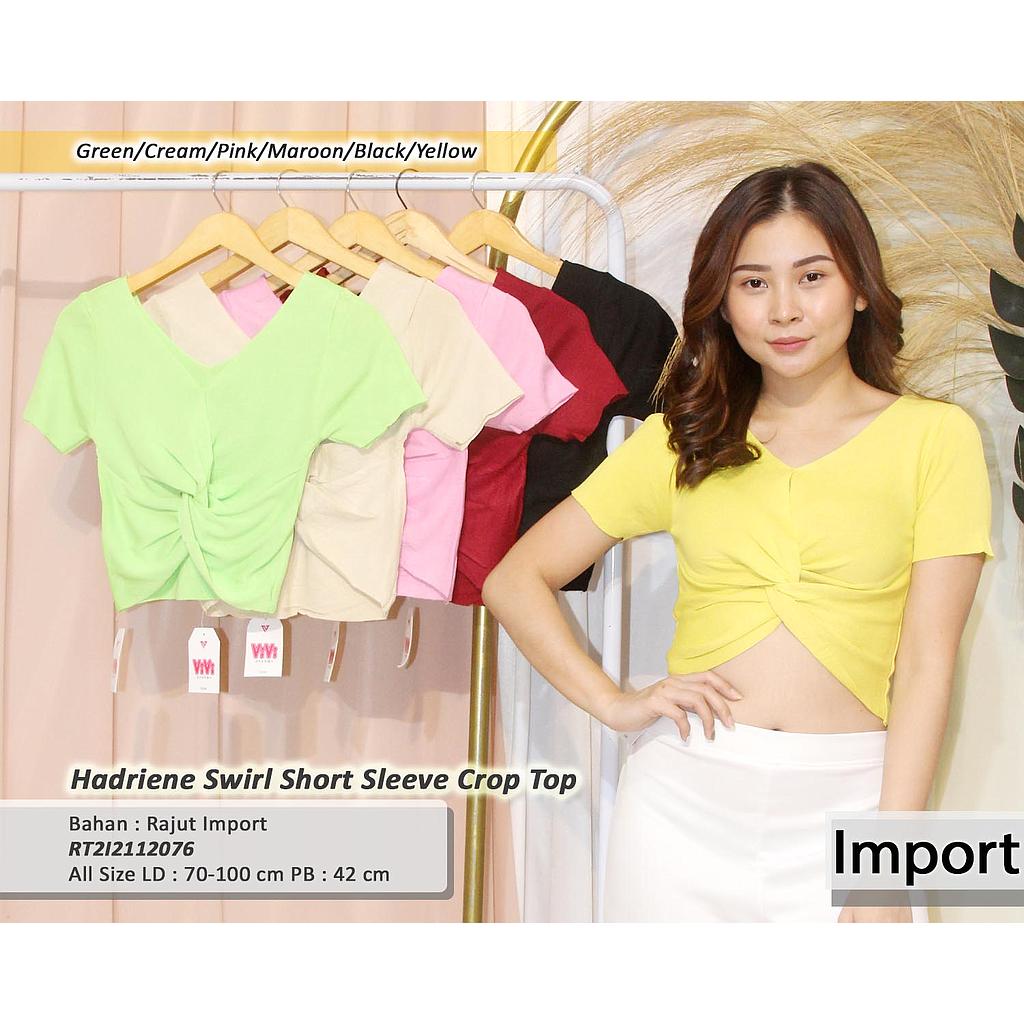 Hadriene swirl short sleeve Crop Top
