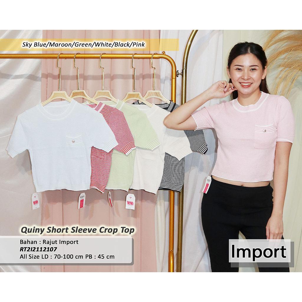 Quiny short sleeve crop top