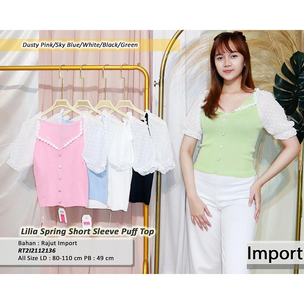 Lilia spring short sleeve puff top