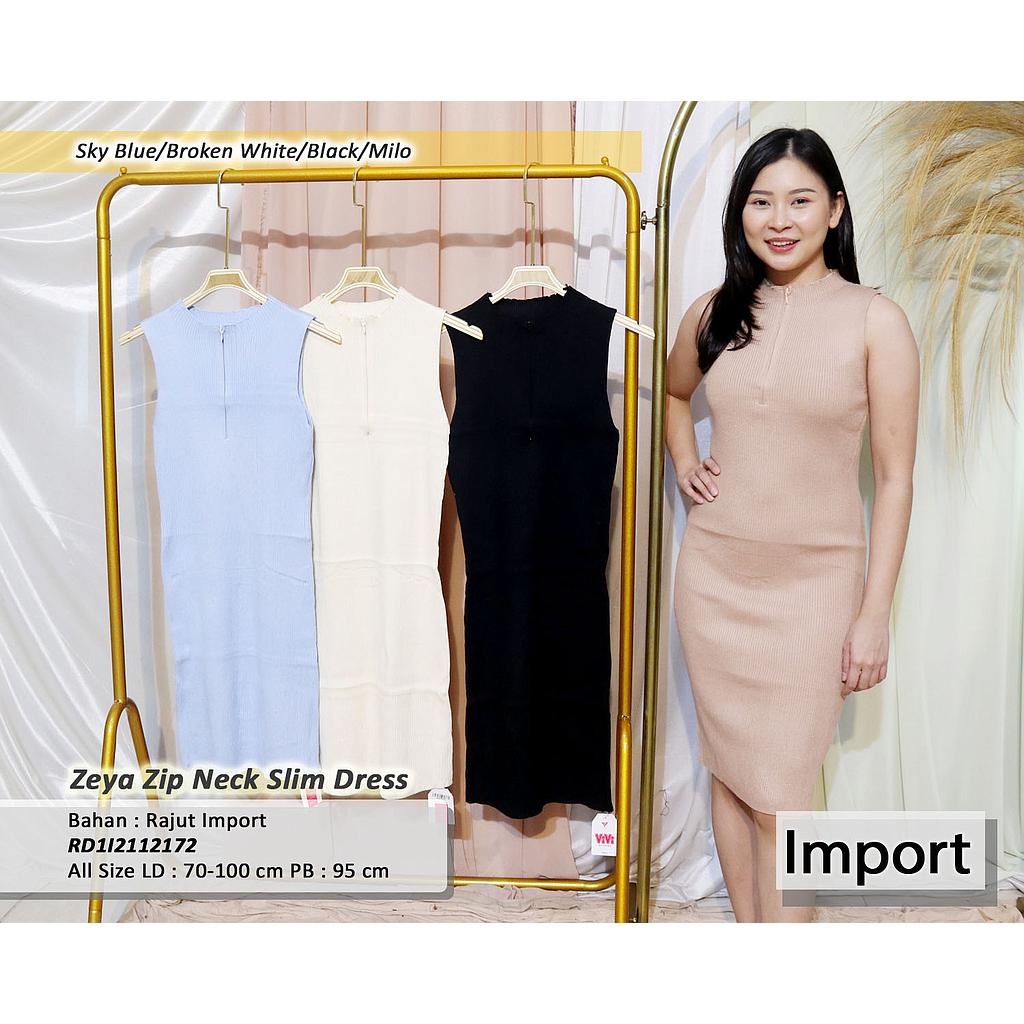 Zeya Zip Neck slim dress