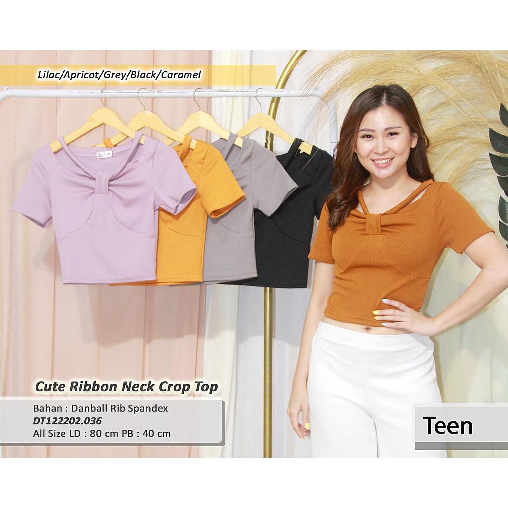 Cute Ribbon Neck crop Top  (DT.036)