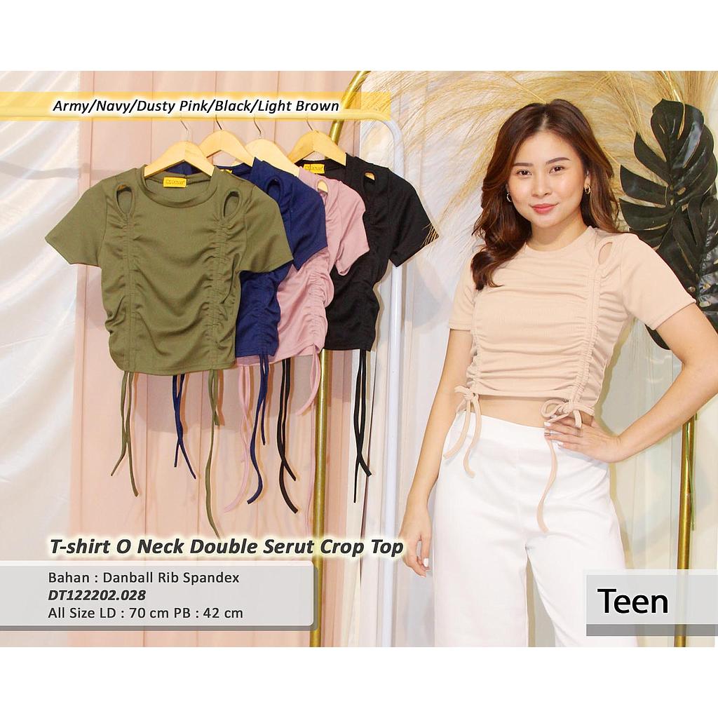 T-shirt O neck double serut crop top(DT.028)