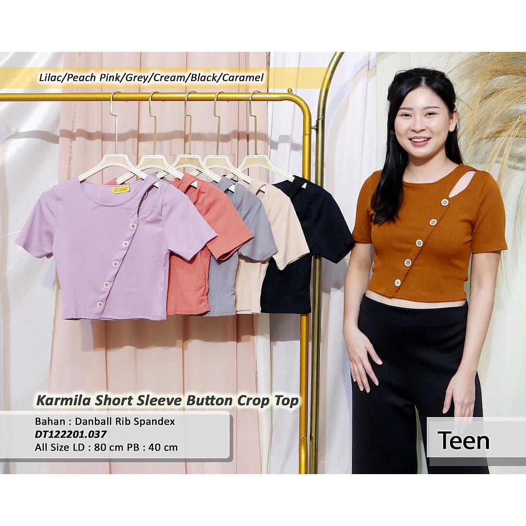 Karmila short sleeve button crop top(DT.037)