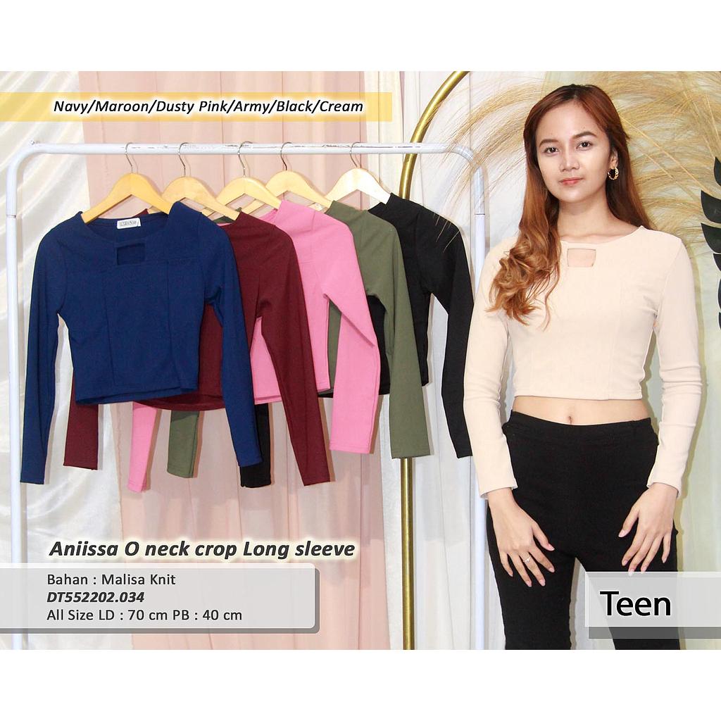 Anisa O Neck crop Top Long sleeve (DT.034)