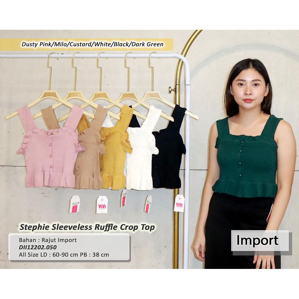 Stephie sleeveless ruffle crop top