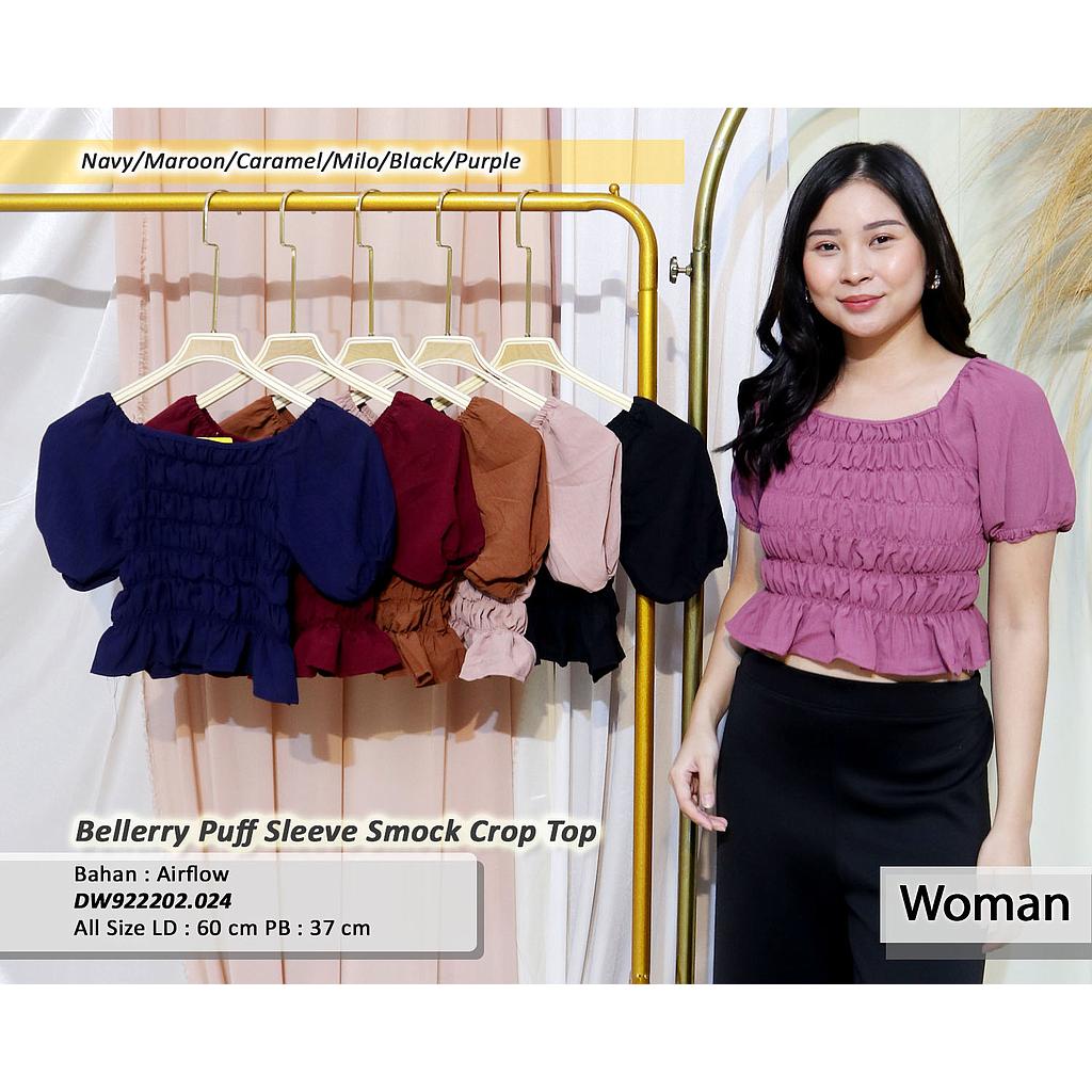 Bellerr Puff sleeve smock crop top (DW.024)