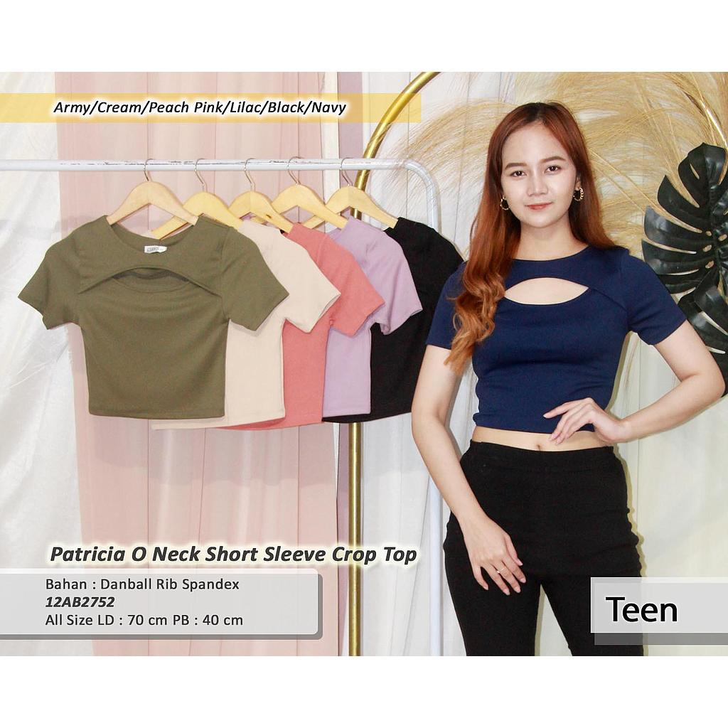 Patricia O Neck short sleeve crop top