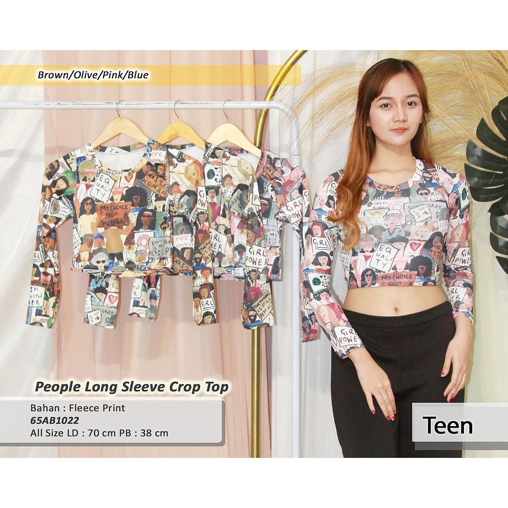 People Long sleeve crop Top