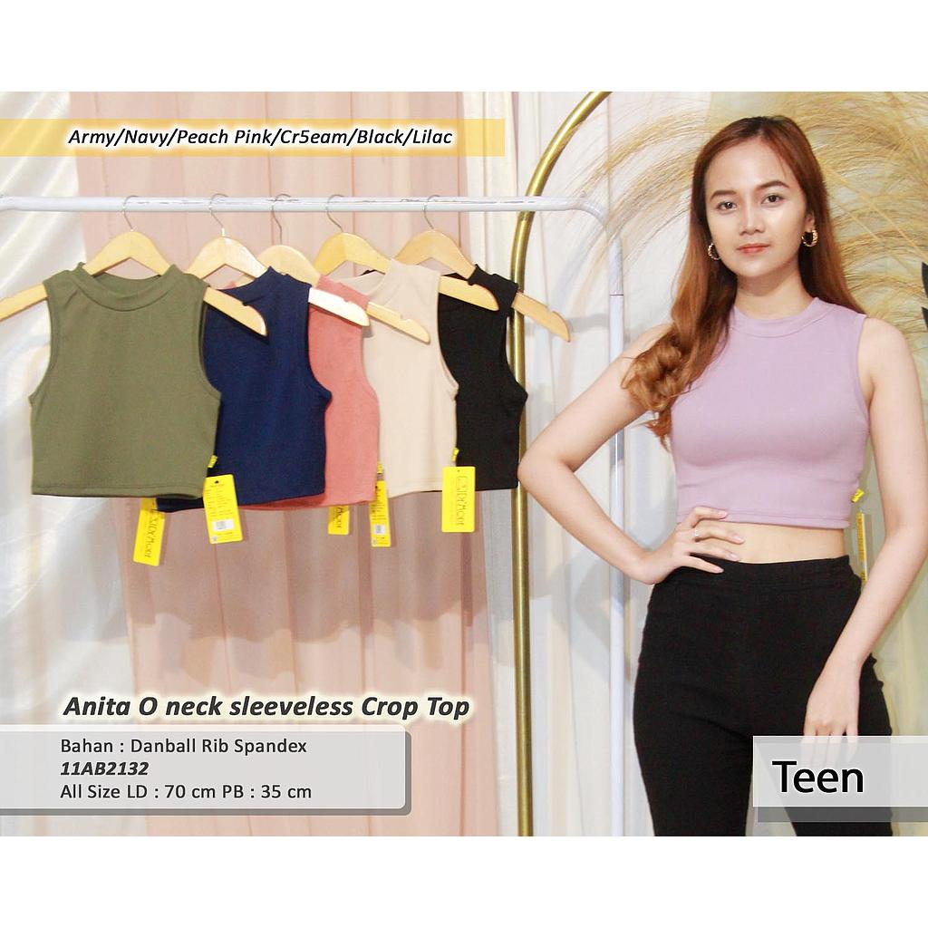 Anita O Neck sleeveless crop Top