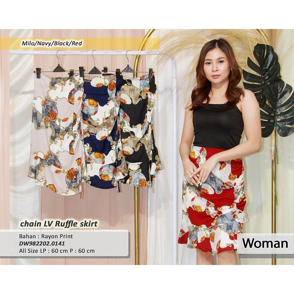Chain Lv ruffle skirt(DW.0141)