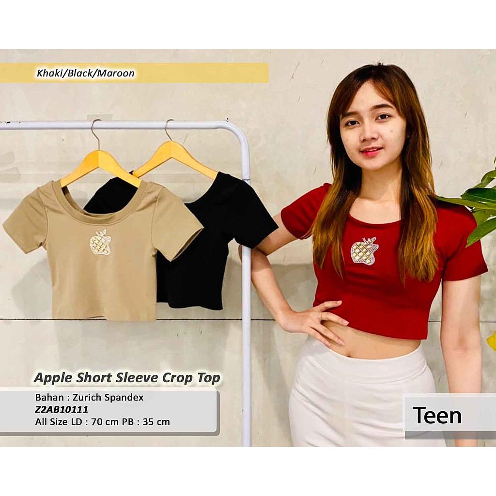Apple short sleeve crop top