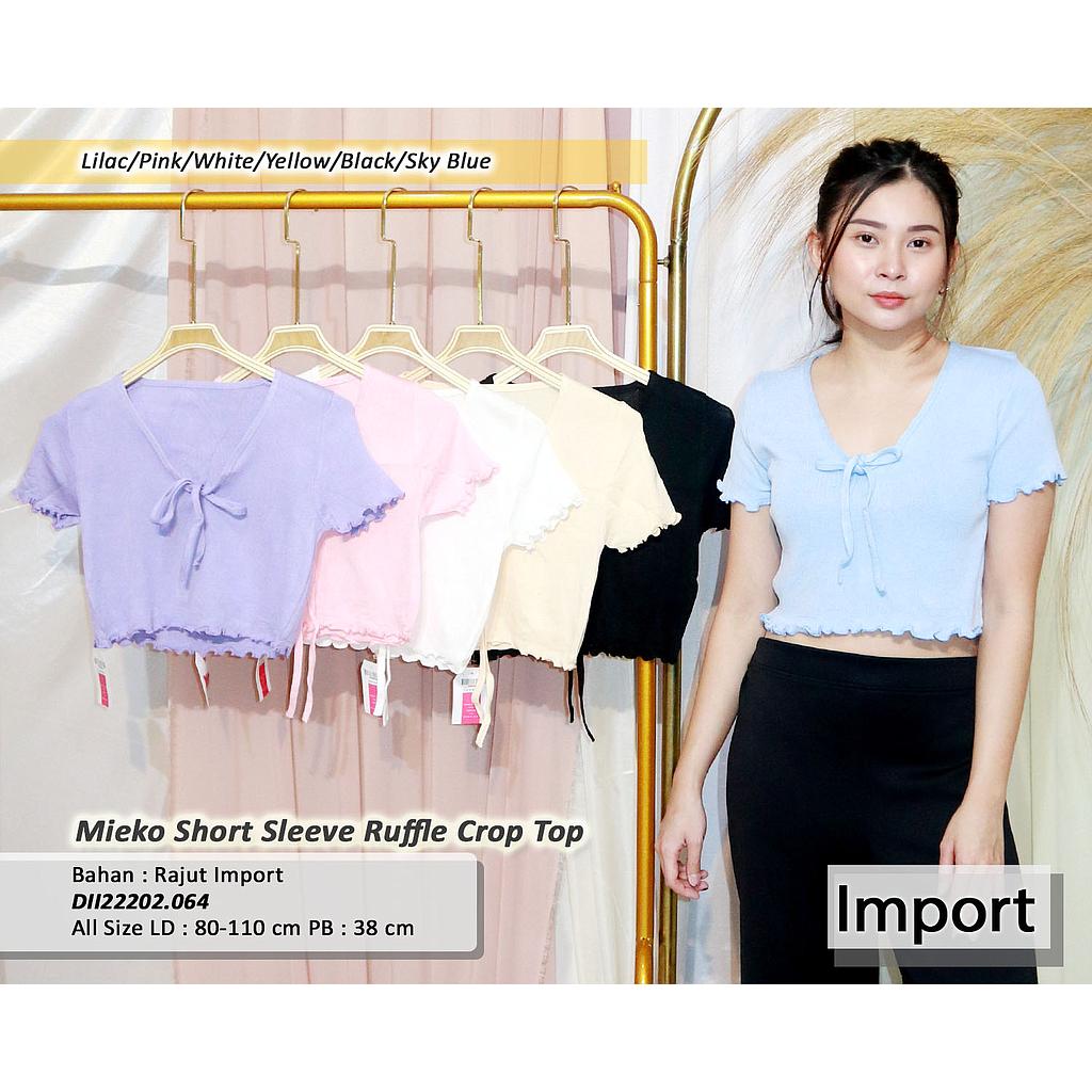 Mikeo Short Sleeve Ruffle Crop Top