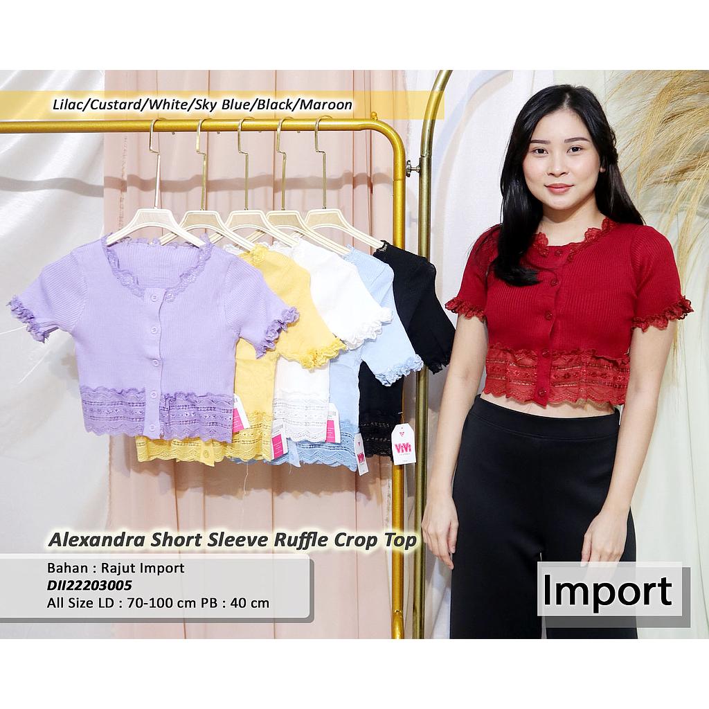 Alexandra Short sleeve ruffle croptop