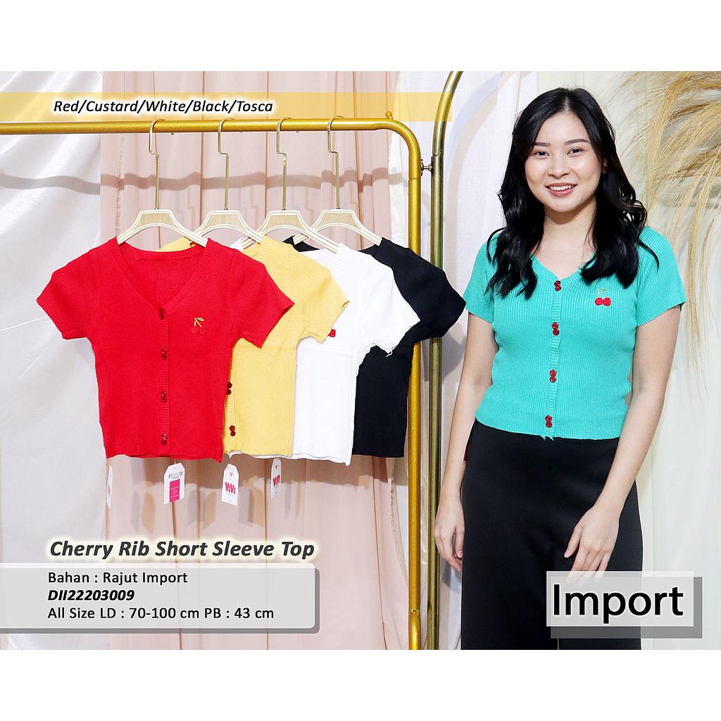 Cherry rib short sleeve top