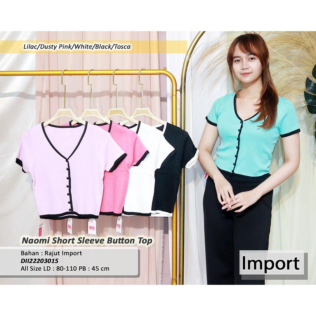 Naomi short sleeve button top