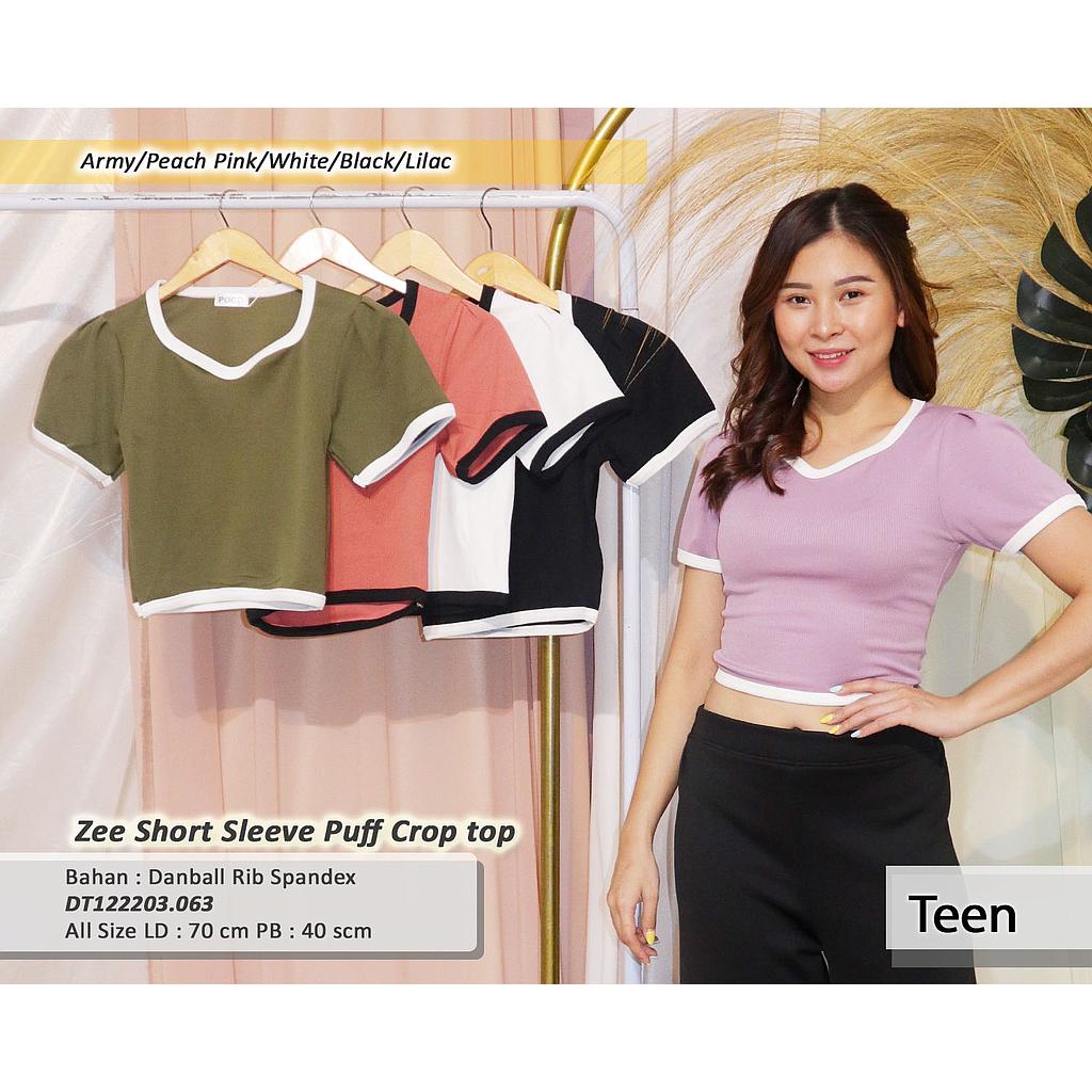 Zee Short sleeve Puff crop Top
