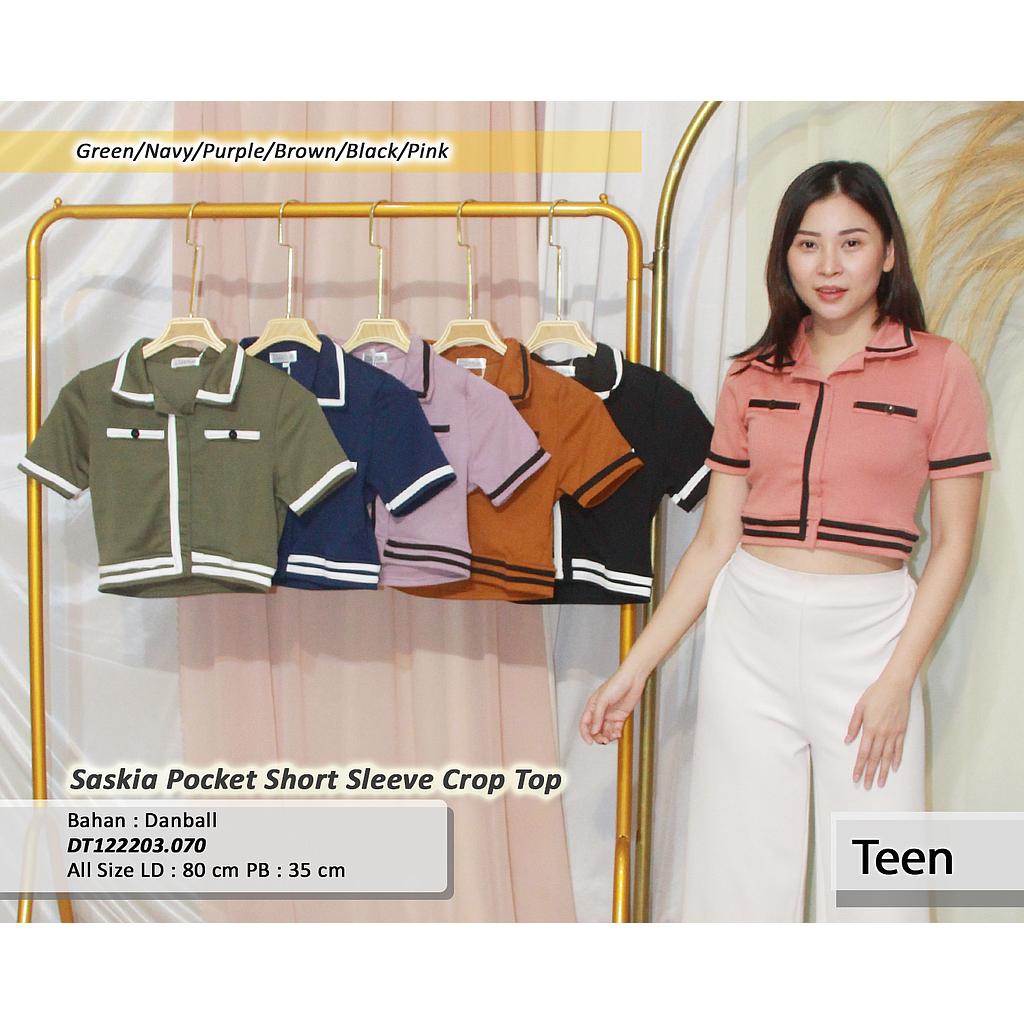 Saskia Pocket short sleeve crop top (DT.070)