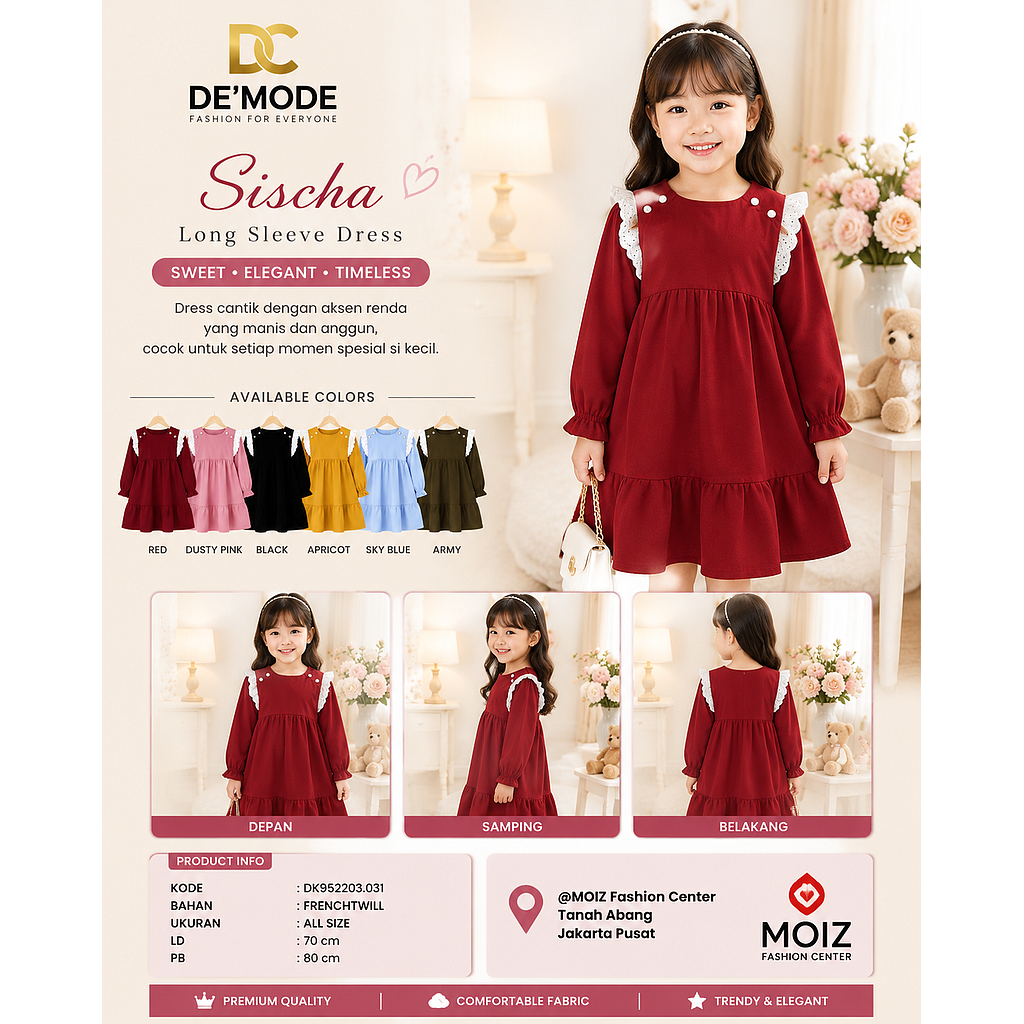 Sischa Long Sleeve Dress (DK.031)